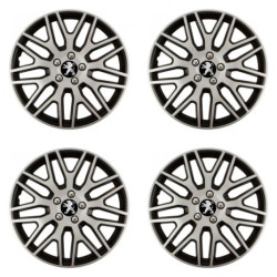 Puklice pre Peugeot (staršie logo) 15 Dakar NC silver and black