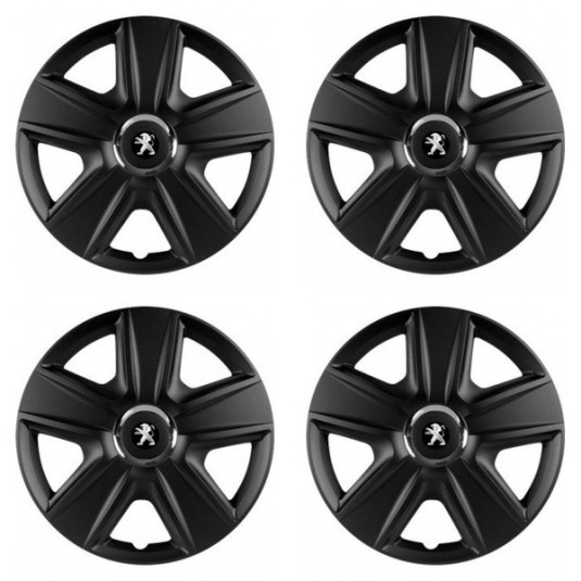 Puklice pre Peugeot (staršie logo) 15 ESPRIT RC BLACK