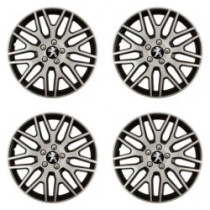 Puklice pre Peugeot (staršie logo) 16 Dakar NC silver and black