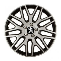Puklice pre Peugeot (staršie logo) 16 Dakar NC silver and black