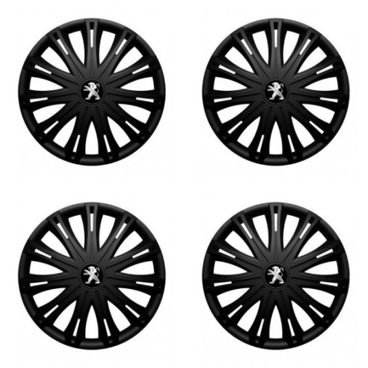 Puklice pre Peugeot (staršie logo) 16 SPARK BLACK