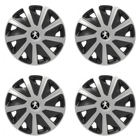 Puklice pre Peugeot (staršie logo) pre dodávky 16 Craft silver and black