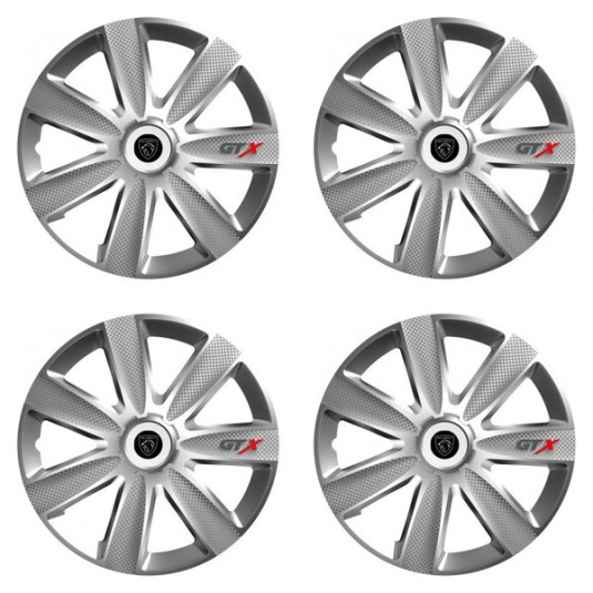 Puklice pre Peugeot (nové logo) 14 GTX CARBON silver