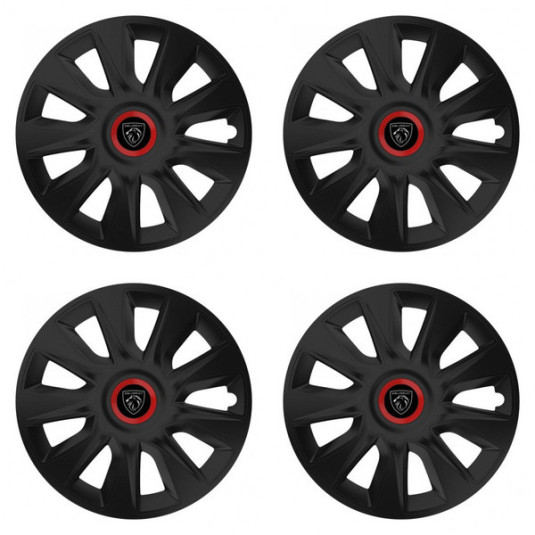 Puklice pre Peugeot (nové logo) 14 STRATOS RR black