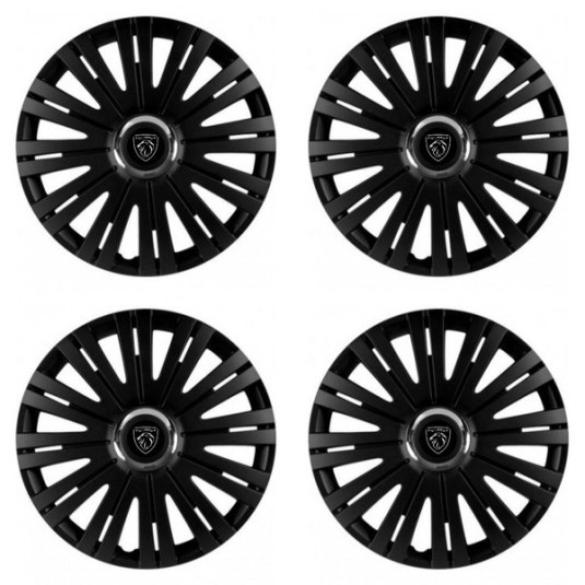 Puklice pre Peugeot (nové logo) 16 ACTIVE RC BLACK