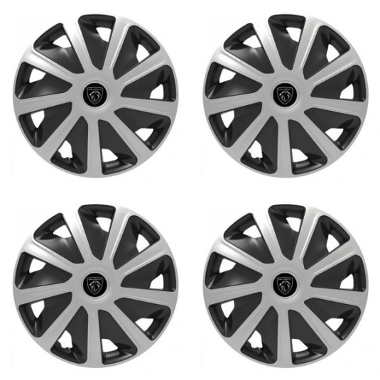 Puklice pre Peugeot (nové logo) pre dodávky 16 Craft silver and black