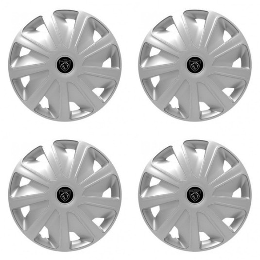 Puklice pre Peugeot (nové logo) pre dodávky 16 Craft silver