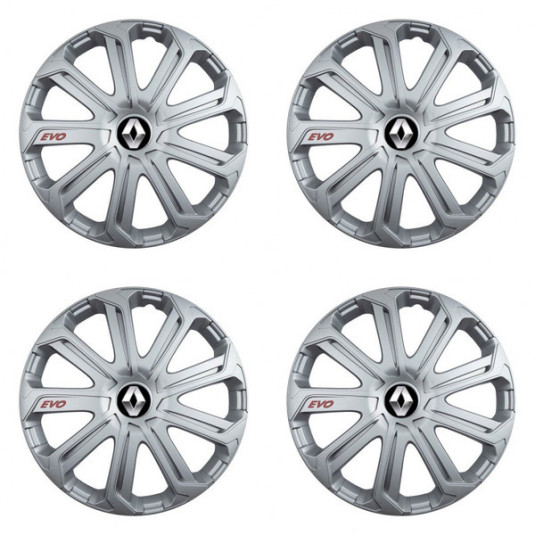 Puklice pre Renault (staršie logo) 15 Evo silver