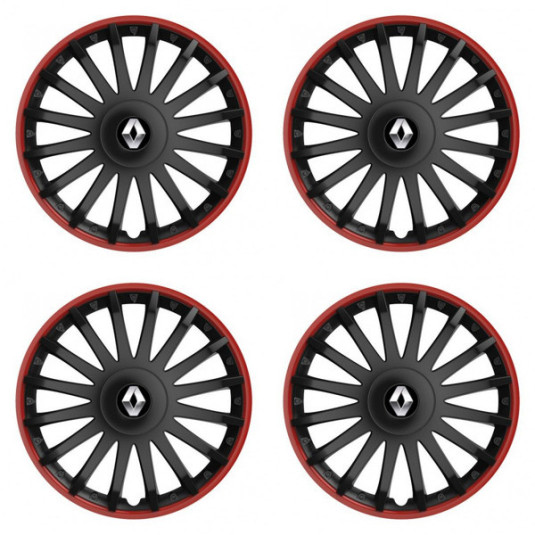 Puklice pre Renault (staršie logo) 15 CRYSTAL RO black