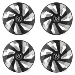 Puklice pre Renault (nové logo) 14 Vector RC black and silver