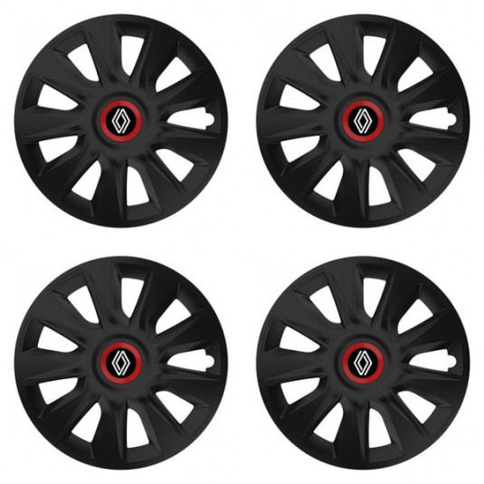 Puklice pre Renault (nové logo) 15 STRATOS RR black