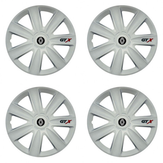 Puklice pre Renault (nové logo) 16 GTX carbon white