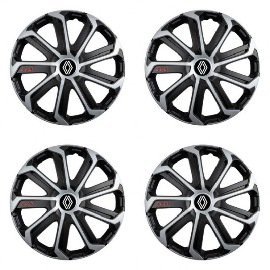 Puklice pre Renault (nové logo) 16 Evo black&silver
