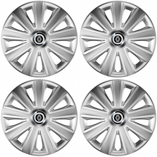 Puklice pre Renault (nové logo) 16 Aviator carbon RC 16 silver