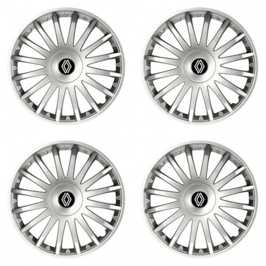 Puklice pre Renault (nové logo) 16 CRYSTAL silver