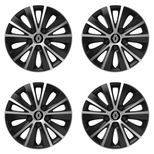 Puklice pre Renault (nové logo) 16 RAPIDE silver and black