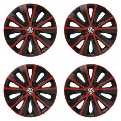 Puklice pre VW (čierne) 14 RAPIDE red and black
