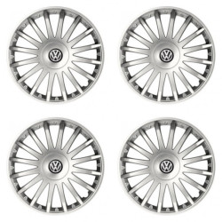 Puklice pre VW (čierne) 15 CRYSTAL silver