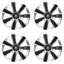 Puklice pre VW (čierne) 15 GTX CARBON silver/black