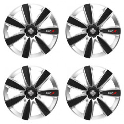Puklice pre VW (čierne) 15 GTX CARBON silver/black
