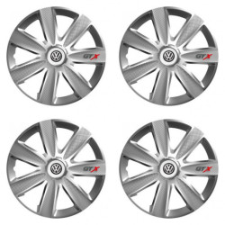 Puklice pre VW (čierne) 15 GTX CARBON silver