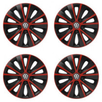 Puklice pre VW (čierne) 15 RAPIDE red and black