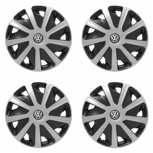 Puklice pre VW (čierne) pre dodávky 15 Craft silver and black