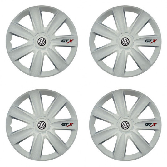 Puklice pre VW (čierne) 16 GTX carbon white