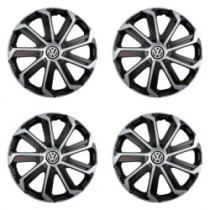 Puklice pre VW (čierne) 16 Evo black&silver