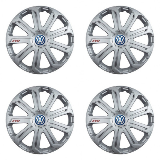 Puklice pre VW (modré) 14 Evo silver
