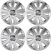 Puklice pre VW (modré) 15 Aviator carbon silver