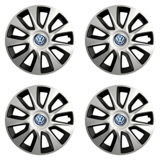 Puklice pre VW (modré) 15 STRATOS double colour - výpredaj