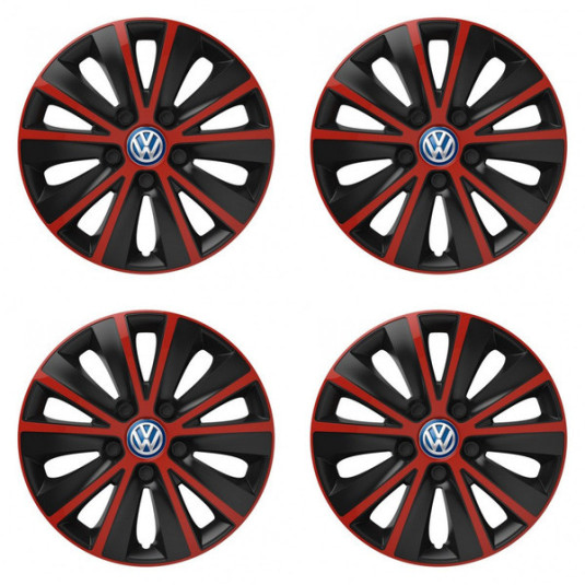 Puklice pre VW (modré) 15 RAPIDE red and black