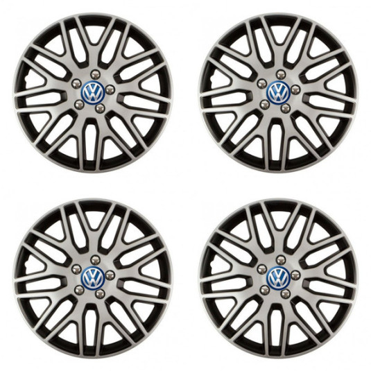 Puklice pre VW (modré) 16 Dakar NC silver and black