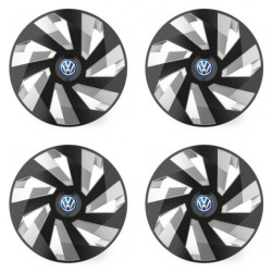 Puklice pre VW (modré) 16 Vector RC black and silver