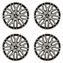 Puklice pre Mitsubishi (strieborné) 14 Dakar NC silver and black