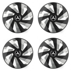 Puklice pre Mitsubishi (strieborné) 14 Vector RC black and silver