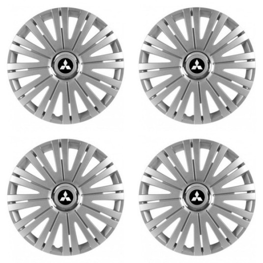 Puklice pre Mitsubishi (strieborné) 14 ACTIVE RC