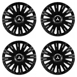 Puklice pre Mitsubishi (strieborné) 14 ACTIVE RC BLACK