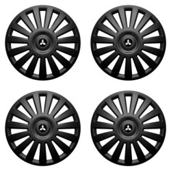 Puklice pre Mitsubishi (strieborné) 15 Luxury black