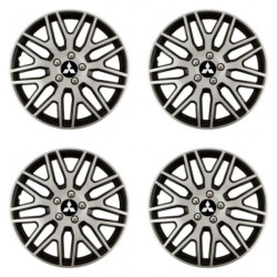 Puklice pre Mitsubishi (strieborné) 15 Dakar NC silver and black