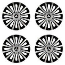 Puklice pre Mitsubishi (strieborné) 15 TREND silver and black