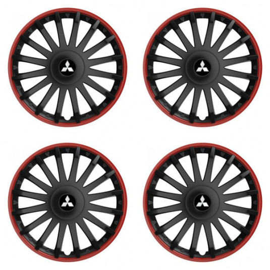 Puklice pre Mitsubishi (strieborné) 15 CRYSTAL RO black