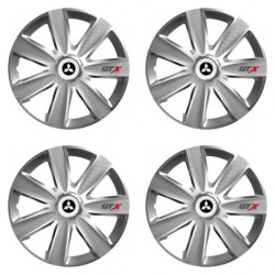 Puklice pre Mitsubishi (strieborné) 16 GTX CARBON silver