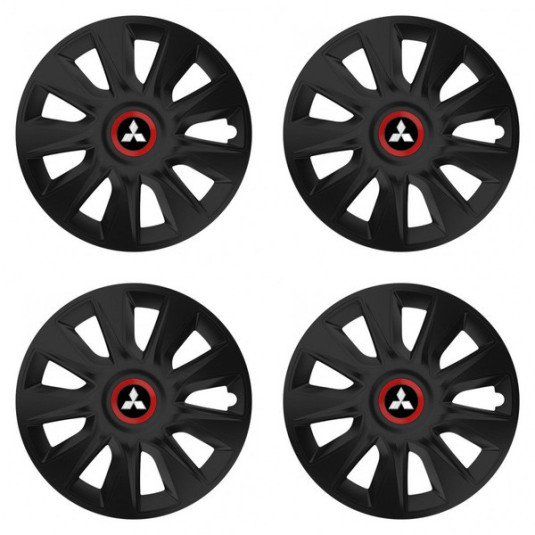 Puklice pre Mitsubishi (strieborné) 16 STRATOS RR black