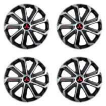 Puklice pre Mitsubishi (červené) 15 Evo black&silver