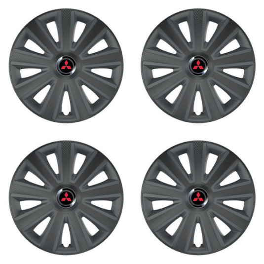 Puklice pre Mitsubishi (červené) 15 Aviator carbon grafite