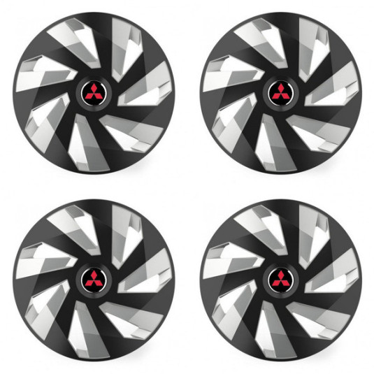 Puklice pre Mitsubishi (červené) 15 Vector RC black and silver