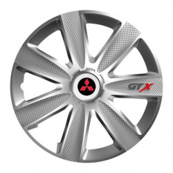 Puklice pre Mitsubishi (červené) 15 GTX CARBON silver