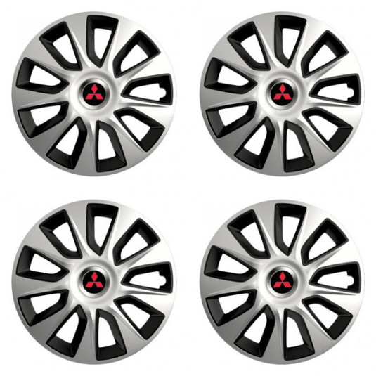 Puklice pre Mitsubishi (červené) 15 STRATOS double colour - výpredaj